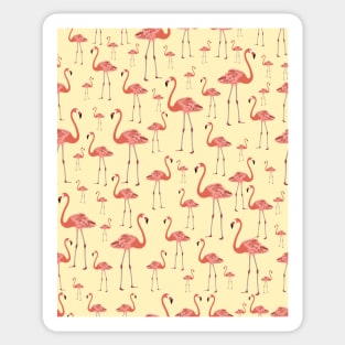 Flamingos tropical pattern, exotic animal Sticker